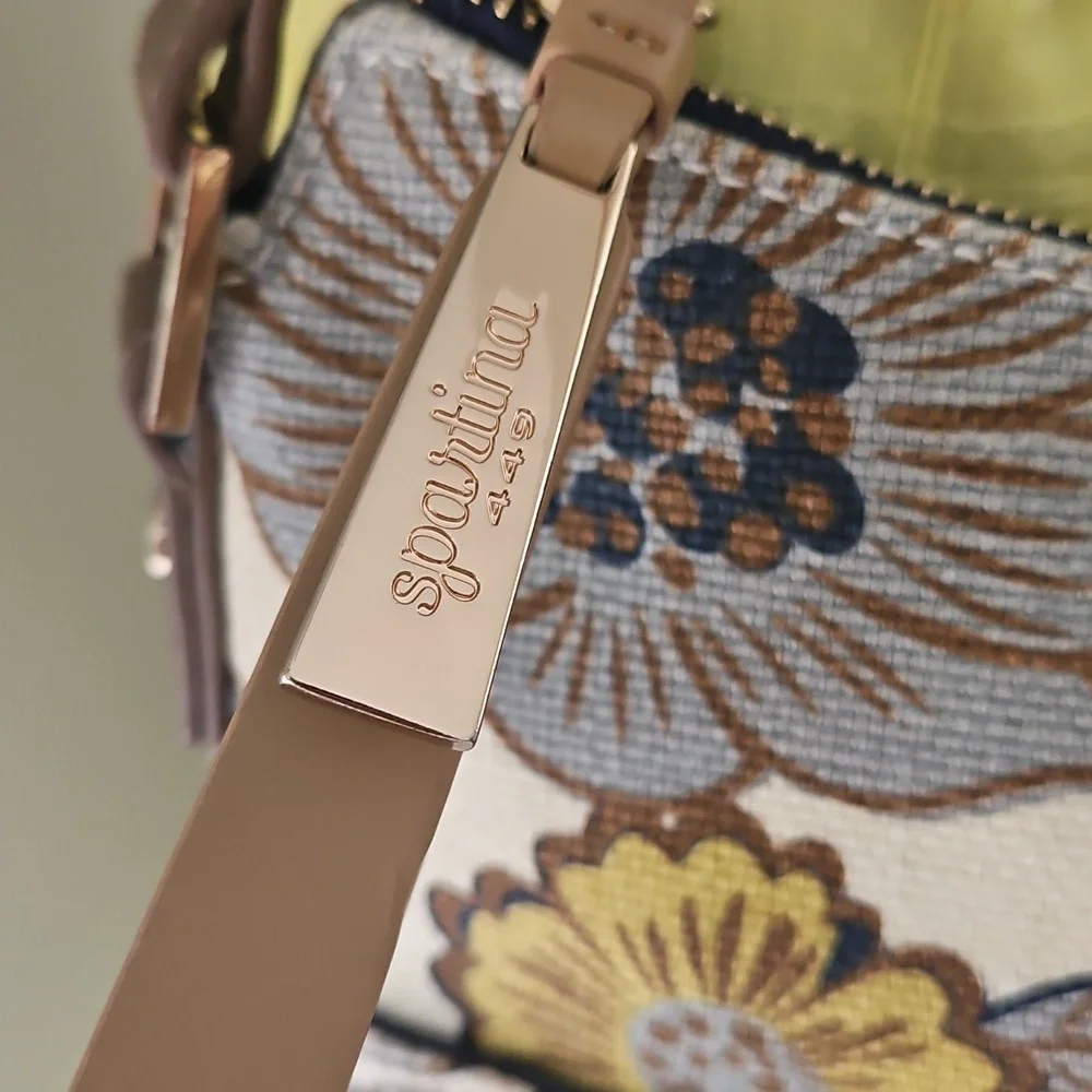 Spartina 449 Linen and leather Floral Shoulder bag